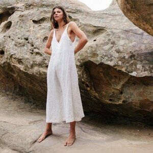 OZMA Vanessa Romper in linen natural, size small